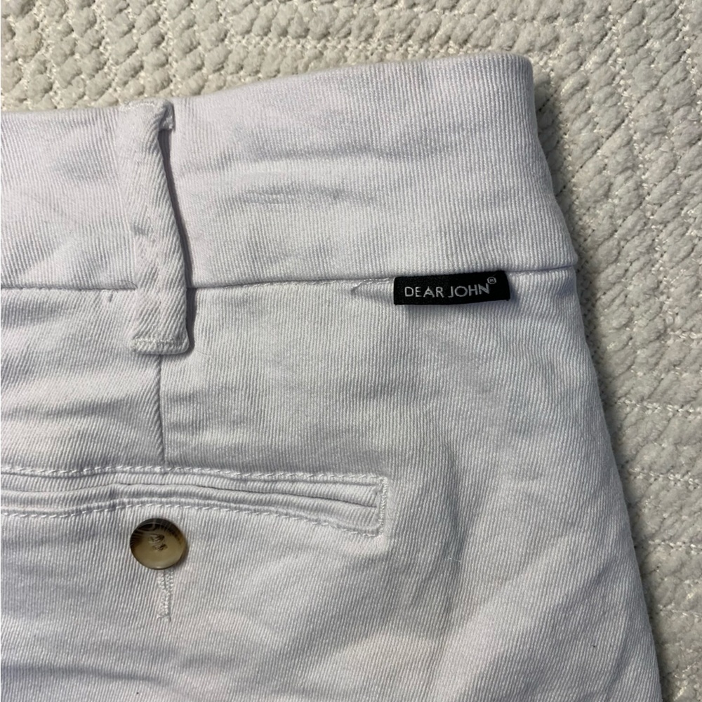 Dear John White Denim women's Size 26 julian shorts Cuffed Chino Style - Picture 7 of 9